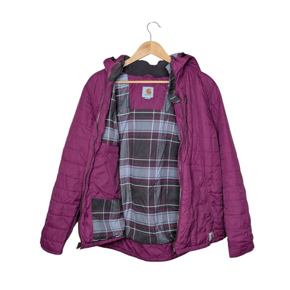 Carhartt Quilted Flannel Lined Puffer Jacket Women’s L (12/14) Vintage Violet - Picture 2 of 7
